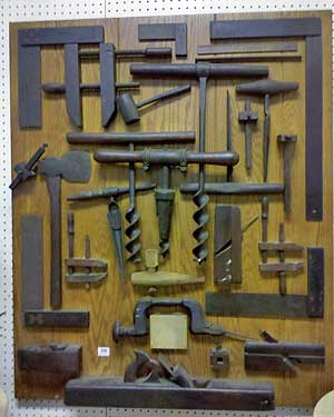 Wall plaque of vintage woodworking tools Auction Finds