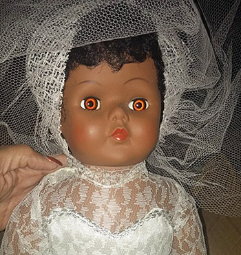 black bride doll