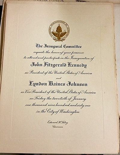 Invitation to Kennedy’s 1961 inauguration | Auction Finds