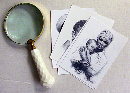 j. macdonald henry note cards and magnifying glass