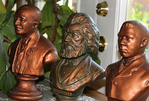 Busts of George Washington Carver, Frederick Douglass and Booker T. Washington. Photo from isaacscotthathaway.wordpress.com.