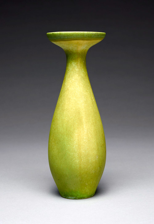 Vase with bell-shaped top, inscribed Tuskegee Institute Pottery. In collection of Birmingham Museum of Art. 