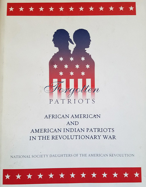 Cover of publication by Daughters of the American Revolution listing African American and Native American participants in the Revolutionary War.