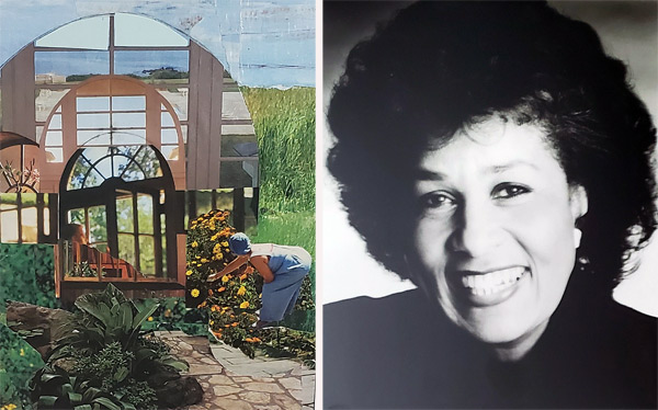 Ann Tanksley, along with a collage titled "The Green House," inspired by the TV show "Queen Sugar." 