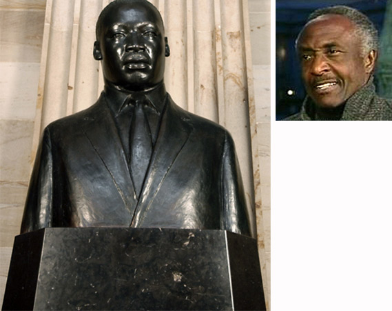Bronze bust of Dr. Martin Luther King Jr. in the Capitol Rotunda in Washington, sculpted by John Wilson. 