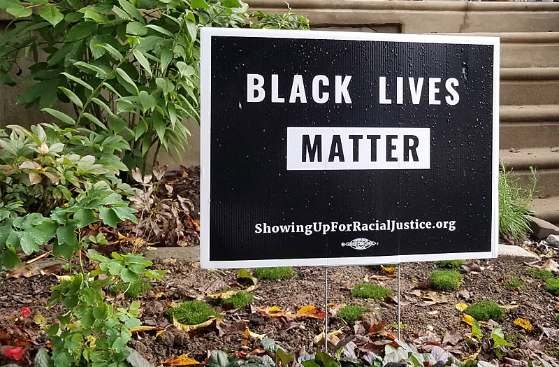 "Black Lives Matter" yard sign. 