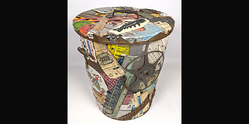 Artist Leo Sewell's can sculpture constructed with found objects. Photo from uniquesandantiques.com.