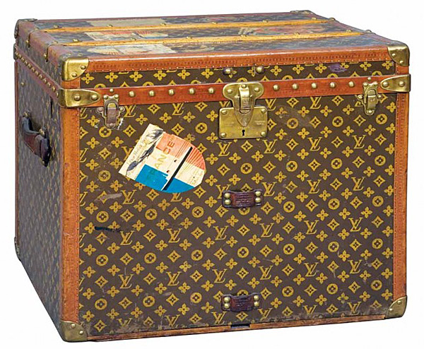 Sold at Auction: A Louis Vuitton lady's hat box or square steamer trunk,  circa 1940s