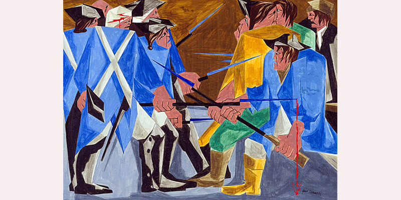 A painting from artist Jacob Lawrence's "Struggle" series.