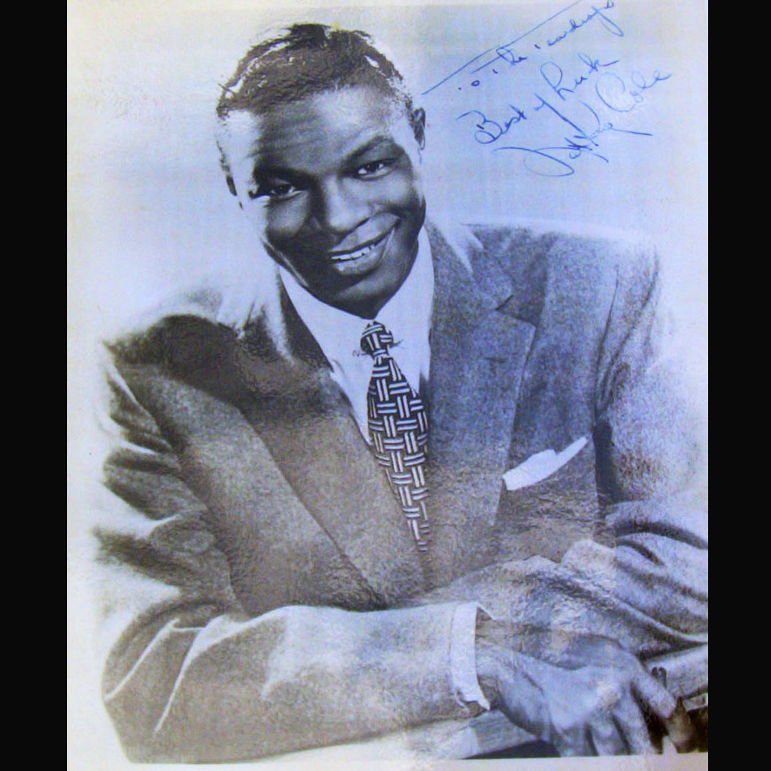 Signed photo of singer Nat King Cole. 