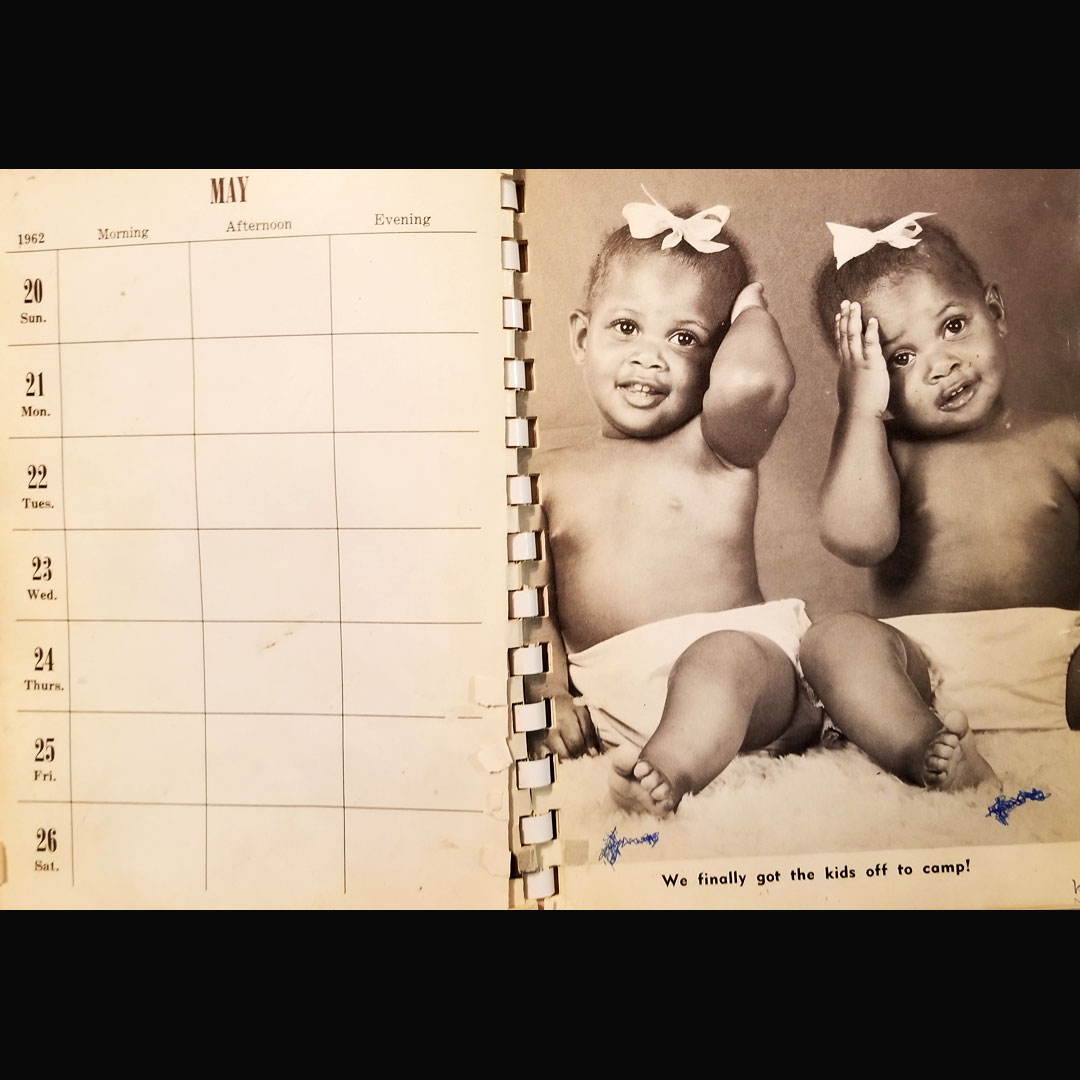 Lynn and Leslie as calendar babies. 